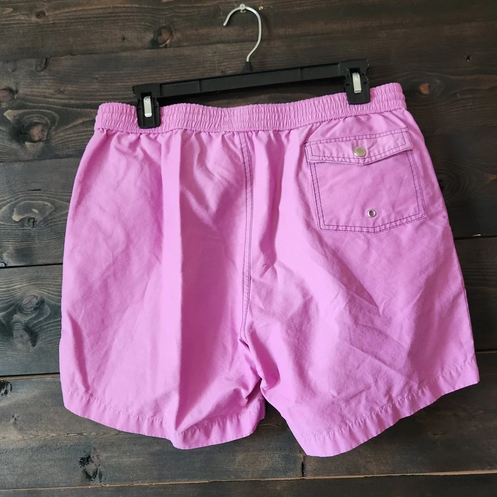 Psycho Bunny Swim Trunks Men's‎ Small UNLINED Logo Purple Drawstring Pockets